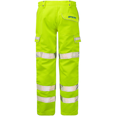 PULSAR PROTECT P346 Men’s Yellow Hi-Vis Cargo Trousers with Kneepad Pockets