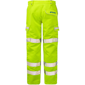 PULSAR PROTECT P346 Men’s Yellow Hi-Vis Cargo Trousers with Kneepad Pockets