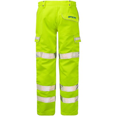PULSAR PROTECT P346 Men’s Yellow Hi-Vis Cargo Trousers with Kneepad Pockets