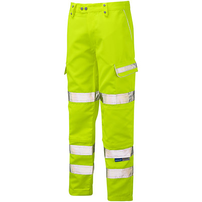 PULSAR PROTECT P346 Men’s Yellow Hi-Vis Cargo Trousers with Kneepad Pockets