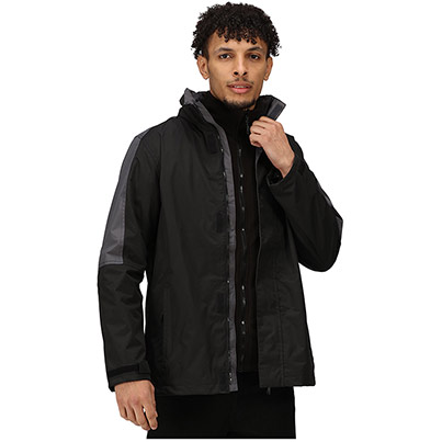 Regatta Defender III Men’s Black/Seal Grey 3-in-1 Waterproof Jacket