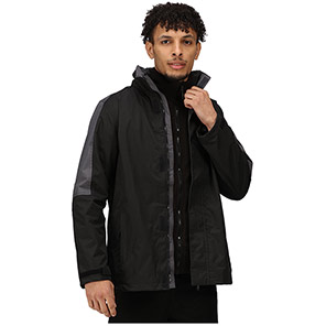 Regatta Defender III Men’s Black/Seal Grey 3-in-1 Waterproof Jacket