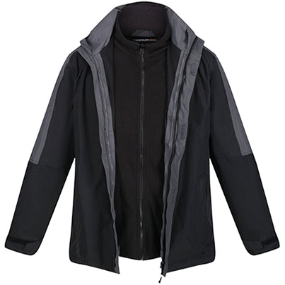Regatta Defender III Men’s Black/Seal Grey 3-in-1 Waterproof Jacket
