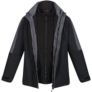 Regatta Defender III Men’s Black/Seal Grey 3-in-1 Waterproof Jacket