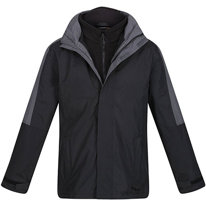 Regatta Defender III Men’s Black/Seal Grey 3-in-1 Waterproof Jacket