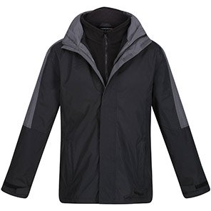 Regatta Defender III Men’s Black/Seal Grey 3-in-1 Waterproof Jacket
