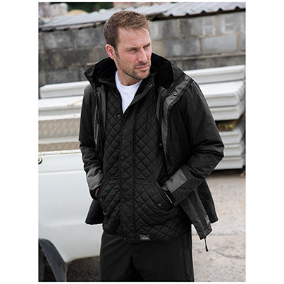 TROJAN Men’s Black/Grey Multi Waterproof Jacket