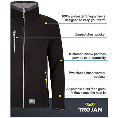 TROJAN Black/Grey Tradesman Fleece Jacket