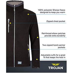 TROJAN Black/Grey Tradesman Fleece Jacket