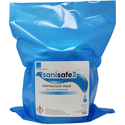 Allied Hygiene Sanisafe 3 Quat-Free Disinfectant Surface Wipes Refill Pack