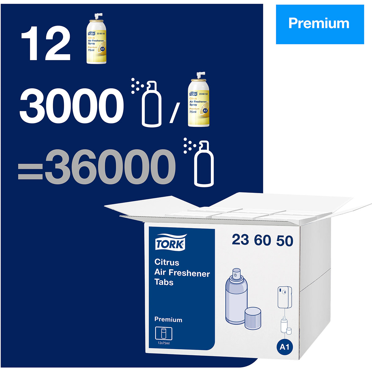 Tork Premium A1 Mixed Air Freshener Spray 75ml (Box of 12) Tork Air