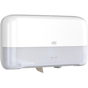 Tork T2 Mini Jumbo White Two-Roll Toilet Roll Dispenser