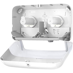 Tork T2 Mini Jumbo White Two-Roll Toilet Roll Dispenser