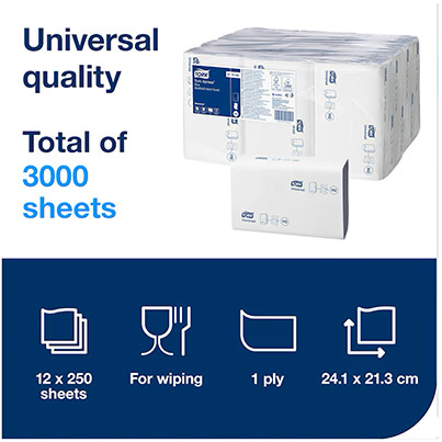 Tork Xpress Universal H2 Blue Z-Fold Paper Towel Pack (Case of 12)