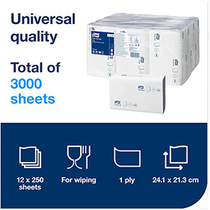 Tork Xpress Universal H2 Blue Z-Fold Paper Towel Pack (Case of 12)