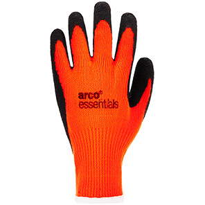 Arco Essentials Hi-Vis Orange Latex-Coated Work Gloves 10