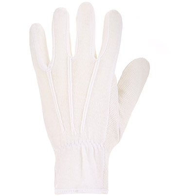 Arco White Cotton PVC-Microdot Gloves