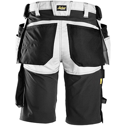 Snickers AllroundWork 6141 Men’s White Stretch Shorts with Holster Pockets
