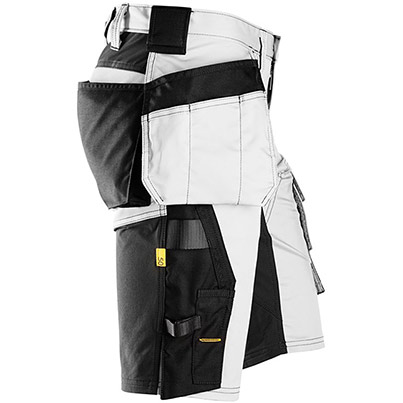 Snickers AllroundWork 6141 Men’s White Stretch Shorts with Holster Pockets