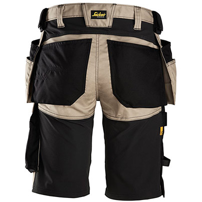 Snickers AllroundWork 6141 Men’s Khaki Stretch Shorts with Holster Pockets
