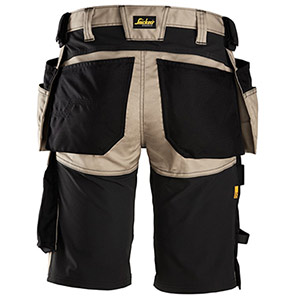 Snickers AllroundWork 6141 Men’s Khaki Stretch Shorts with Holster Pockets