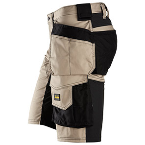 Snickers AllroundWork 6141 Men’s Khaki Stretch Shorts with Holster Pockets