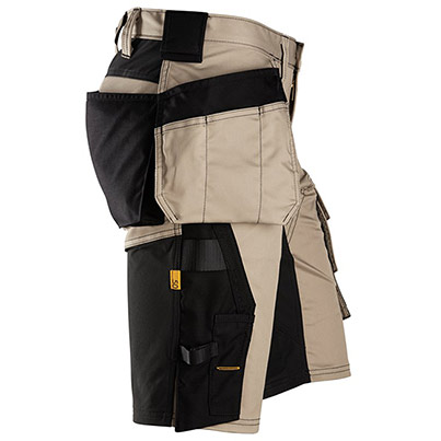 Snickers AllroundWork 6141 Men’s Khaki Stretch Shorts with Holster Pockets