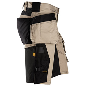 Snickers AllroundWork 6141 Men’s Khaki Stretch Shorts with Holster Pockets