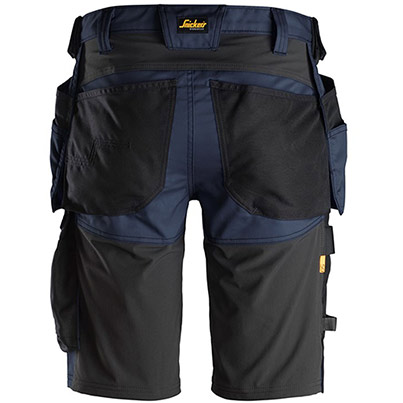Snickers AllroundWork 6141 Men’s Navy Stretch Shorts with Holster Pockets