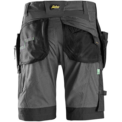 Snickers FlexiWork 6904 Men’s Steel Grey Shorts with Holster Pockets