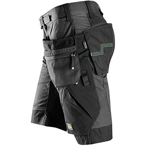 Snickers FlexiWork 6904 Men’s Steel Grey Shorts with Holster Pockets