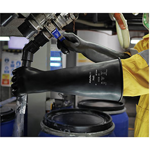 Ansell AlphaTec 87-104 Black Latex Chemical-Resistant Gloves