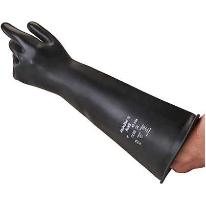 Ansell AlphaTec 87-104 Black Latex Chemical-Resistant Gloves