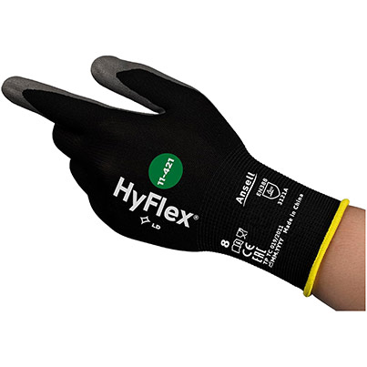 Ansell HyFlex 11-421 PU-Coated Work Gloves