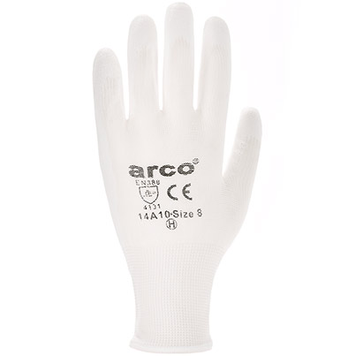 Arco Grip Light White PU-Coated Work Gloves (Pack of 12 Pairs)