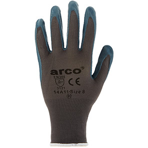 Arco Grip Light Grey Nitrile-Coated Work Gloves (Pack of 12 Pairs) 10