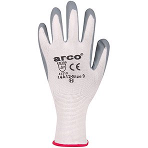 Arco Grip Light White Nitrile-Coated Work Gloves (Pack of 12 Pairs) 10