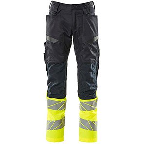 MASCOT ACCELERATE SAFE 19679 Dark Navy/Yellow Hi-Vis Trousers 38.5R