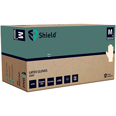 Polyco Shield GD05 Powder-Free Latex Disposable Gloves