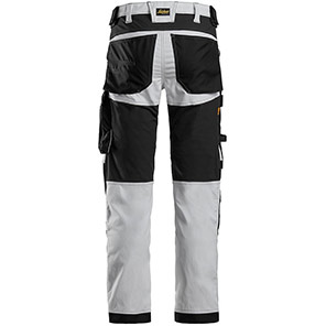 Snickers AllroundWork 6341 Men’s White Trousers with Kneepad Pockets