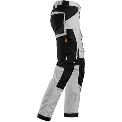 Snickers AllroundWork 6341 Men’s White Trousers with Kneepad Pockets