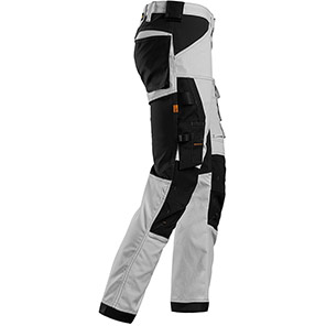 Snickers AllroundWork 6341 Men’s White Trousers with Kneepad Pockets