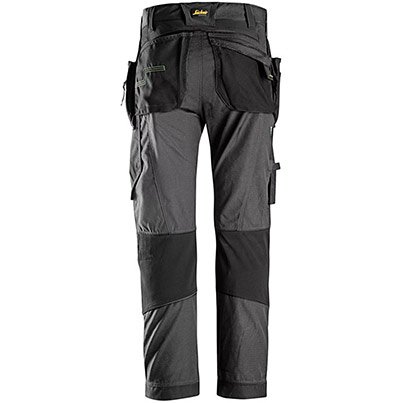 Snickers FlexiWork 6902 Men’s Steel Grey/Black Trousers with Holster Pockets