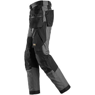 Snickers FlexiWork 6902 Men’s Steel Grey/Black Trousers with Holster Pockets