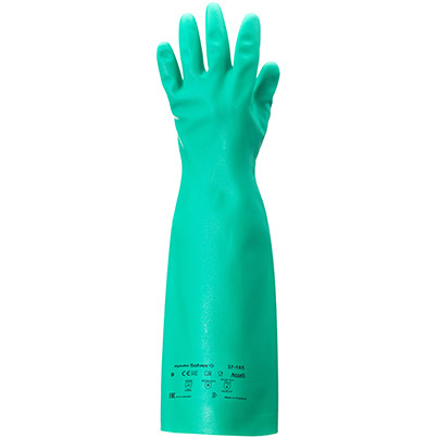 Ansell AlphaTec Solvex 37-185 Unlined Nitrile Chemical-Resistant Gloves