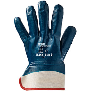 Arco Essentials Safety-Cuff Nitrile-Coated Work Gloves 10