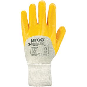 Arco Lightweight Palm Yellow Nitrile Gloves 10