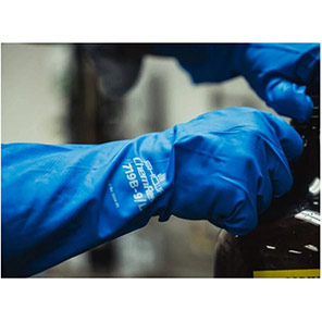 Showa 719B Blue Food-Safe Nitrile Chemical Gloves