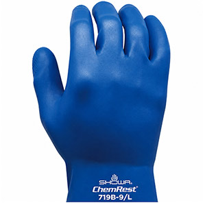 Showa 719B Blue Food-Safe Nitrile Chemical Gloves