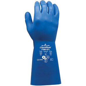 Showa 719B Blue Food-Safe Nitrile Chemical Gloves 11/2XL